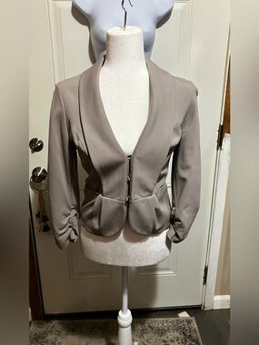 INC International Concepts Taupe Tailored Peplum Blazer NWOT Worn once